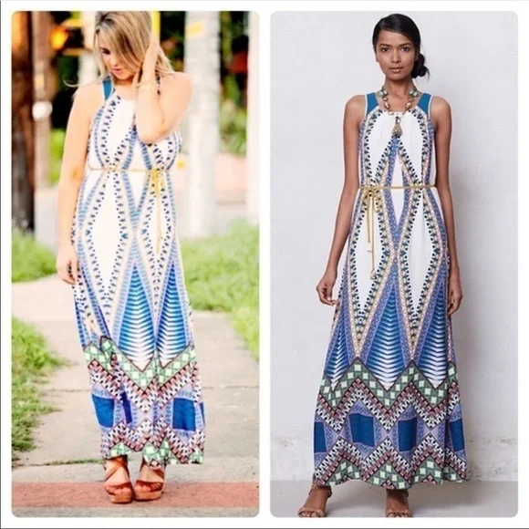 Anthropologie Maeve pakpao maxi dress Sz 0 - Picture 2 of 5